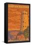 Desert Watchtower, Grand Canyon, Arizona-Lantern Press-Framed Stretched Canvas