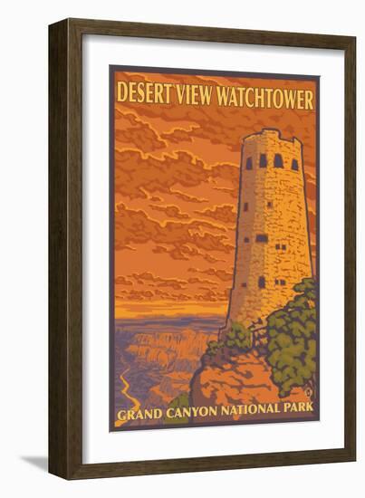 Desert Watchtower, Grand Canyon, Arizona-Lantern Press-Framed Art Print