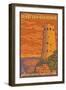 Desert Watchtower, Grand Canyon, Arizona-Lantern Press-Framed Art Print