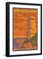 Desert Watchtower, Grand Canyon, Arizona-Lantern Press-Framed Art Print