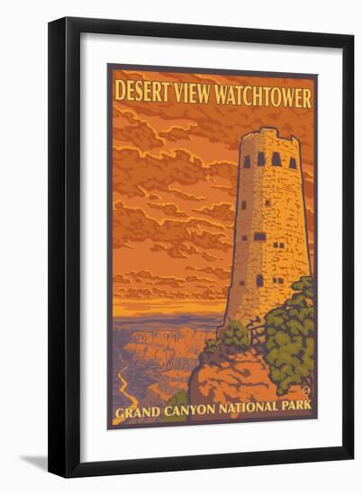 Desert Watchtower, Grand Canyon, Arizona-Lantern Press-Framed Art Print