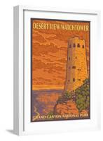 Desert Watchtower, Grand Canyon, Arizona-Lantern Press-Framed Art Print