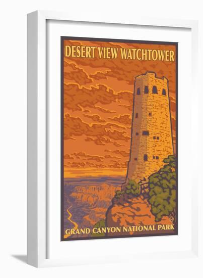 Desert Watchtower, Grand Canyon, Arizona-Lantern Press-Framed Art Print