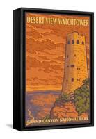 Desert Watchtower, Grand Canyon, Arizona-Lantern Press-Framed Stretched Canvas