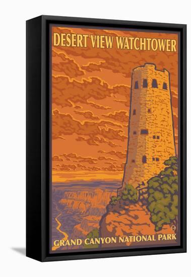 Desert Watchtower, Grand Canyon, Arizona-Lantern Press-Framed Stretched Canvas