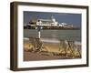 Deserted Beach and Pier Theatre, West Cliff, Bournemouth, Dorset, England, UK-Pearl Bucknall-Framed Photographic Print