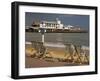 Deserted Beach and Pier Theatre, West Cliff, Bournemouth, Dorset, England, UK-Pearl Bucknall-Framed Photographic Print