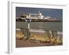 Deserted Beach and Pier Theatre, West Cliff, Bournemouth, Dorset, England, UK-Pearl Bucknall-Framed Photographic Print