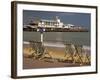 Deserted Beach and Pier Theatre, West Cliff, Bournemouth, Dorset, England, UK-Pearl Bucknall-Framed Photographic Print