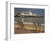 Deserted Beach and Pier Theatre, West Cliff, Bournemouth, Dorset, England, UK-Pearl Bucknall-Framed Photographic Print