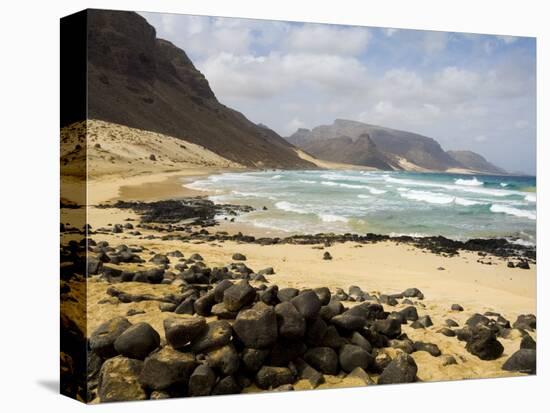 Deserted Beach at Praia Grande, Sao Vicente, Cape Verde Islands, Africa-R H Productions-Stretched Canvas