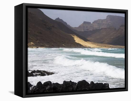 Deserted Beach at Praia Grande, Sao Vicente, Cape Verde Islands, Atlantic Ocean, Africa-Robert Harding-Framed Stretched Canvas