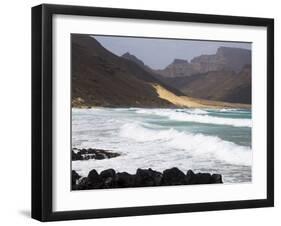 Deserted Beach at Praia Grande, Sao Vicente, Cape Verde Islands, Atlantic Ocean, Africa-Robert Harding-Framed Photographic Print