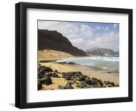 Deserted Beach at Praia Grande, Sao Vicente, Cape Verde Islands, Atlantic Ocean, Africa-Robert Harding-Framed Photographic Print