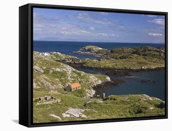 Deserted Crofts at Township of Manish, Isle of Harris, Outer Hebrides, Scotland, United Kingdom-Lee Frost-Framed Stretched Canvas