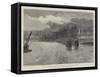Deserted, Hamburg-American Liners in the Elbe-Johann Nepomuk Schonberg-Framed Stretched Canvas