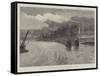 Deserted, Hamburg-American Liners in the Elbe-Johann Nepomuk Schonberg-Framed Stretched Canvas