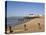 Deserted Pebble Beach at Low Tide and Pier from East Side, Bognor Regis, West Sussex, England, UK-Pearl Bucknall-Stretched Canvas