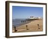 Deserted Pebble Beach at Low Tide and Pier from East Side, Bognor Regis, West Sussex, England, UK-Pearl Bucknall-Framed Photographic Print