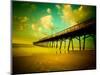 Deserted Pier under Turquoise Sky-Jan Lakey-Mounted Photographic Print