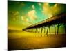 Deserted Pier under Turquoise Sky-Jan Lakey-Mounted Photographic Print