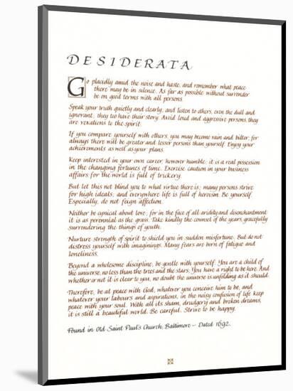 Desiderata-null-Mounted Art Print