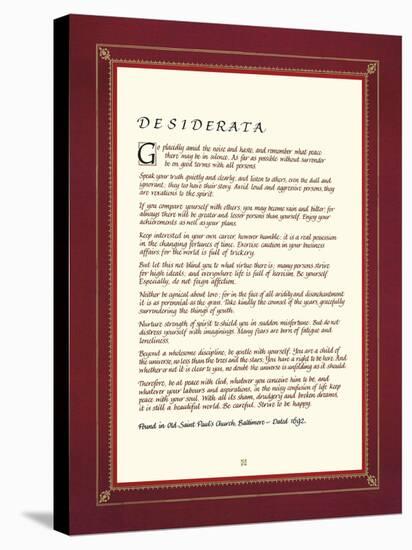 Desiderata-The Inspirational Collection-Stretched Canvas