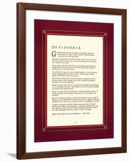 Desiderata-null-Framed Art Print