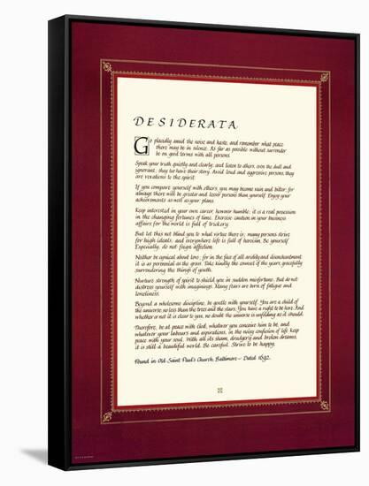 Desiderata-null-Framed Stretched Canvas