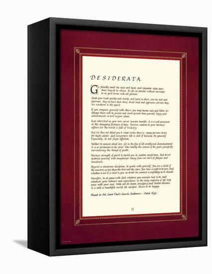 Desiderata-null-Framed Stretched Canvas