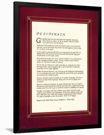 Desiderata-null-Framed Art Print