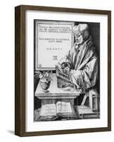 Desiderius Erasmus (1466-1536) of Rotterdam, 1526 (Engraving)-Albrecht Dürer-Framed Giclee Print