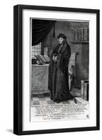 Desiderius Erasmus, 'Restorer of the Latin Language' (Engraving)-Dutch-Framed Giclee Print