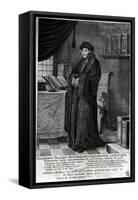 Desiderius Erasmus, 'Restorer of the Latin Language' (Engraving)-Dutch-Framed Stretched Canvas