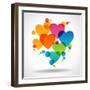 Design Background of Hearts. Card for Valentine's Day. the File is Saved in the Version Ai10 Eps. T-VLADGRIN-Framed Art Print