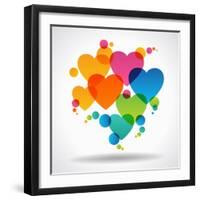 Design Background of Hearts. Card for Valentine's Day. the File is Saved in the Version Ai10 Eps. T-VLADGRIN-Framed Art Print