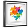 Design Background of Hearts. Card for Valentine's Day. the File is Saved in the Version Ai10 Eps. T-VLADGRIN-Framed Art Print