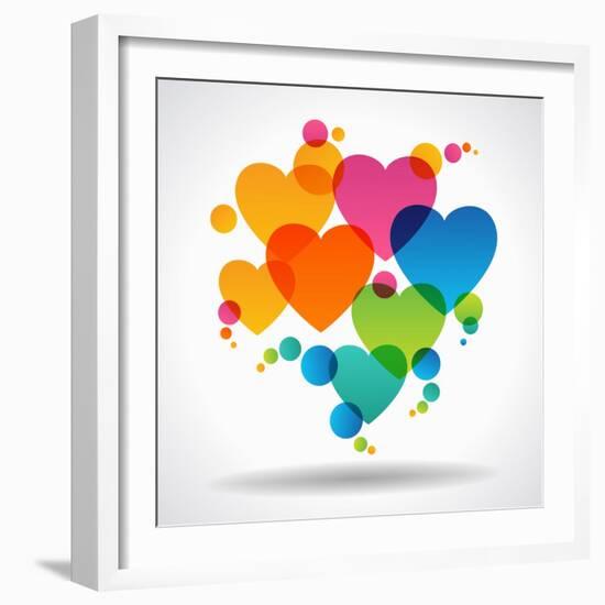 Design Background of Hearts. Card for Valentine's Day. the File is Saved in the Version Ai10 Eps. T-VLADGRIN-Framed Art Print