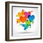 Design Background of Hearts. Card for Valentine's Day. the File is Saved in the Version Ai10 Eps. T-VLADGRIN-Framed Art Print