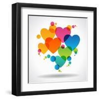 Design Background of Hearts. Card for Valentine's Day. the File is Saved in the Version Ai10 Eps. T-VLADGRIN-Framed Art Print