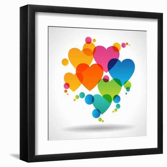 Design Background of Hearts. Card for Valentine's Day. the File is Saved in the Version Ai10 Eps. T-VLADGRIN-Framed Art Print