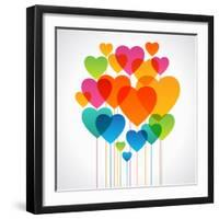 Design Background of Hearts. Card for Valentine's Day. the File is Saved in the Version Ai10 Eps. T-VLADGRIN-Framed Art Print