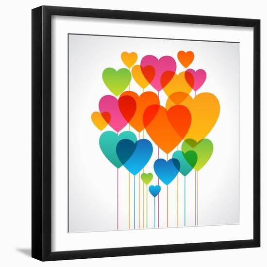 Design Background of Hearts. Card for Valentine's Day. the File is Saved in the Version Ai10 Eps. T-VLADGRIN-Framed Art Print