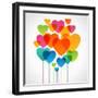 Design Background of Hearts. Card for Valentine's Day. the File is Saved in the Version Ai10 Eps. T-VLADGRIN-Framed Art Print