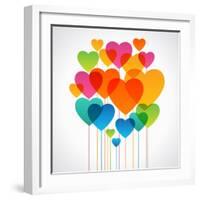 Design Background of Hearts. Card for Valentine's Day. the File is Saved in the Version Ai10 Eps. T-VLADGRIN-Framed Art Print