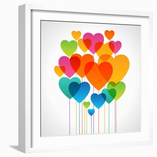 Design Background of Hearts. Card for Valentine's Day. the File is Saved in the Version Ai10 Eps. T-VLADGRIN-Framed Art Print