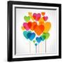 Design Background of Hearts. Card for Valentine's Day. the File is Saved in the Version Ai10 Eps. T-VLADGRIN-Framed Art Print