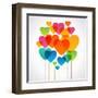 Design Background of Hearts. Card for Valentine's Day. the File is Saved in the Version Ai10 Eps. T-VLADGRIN-Framed Art Print