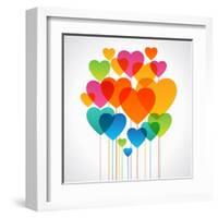 Design Background of Hearts. Card for Valentine's Day. the File is Saved in the Version Ai10 Eps. T-VLADGRIN-Framed Art Print