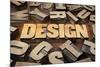 Design Concept in Vintage Letterpress Wood Printing Blocks-PixelsAway-Mounted Art Print